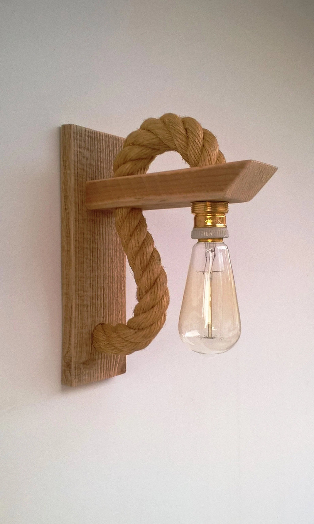 wooden lamp with rope