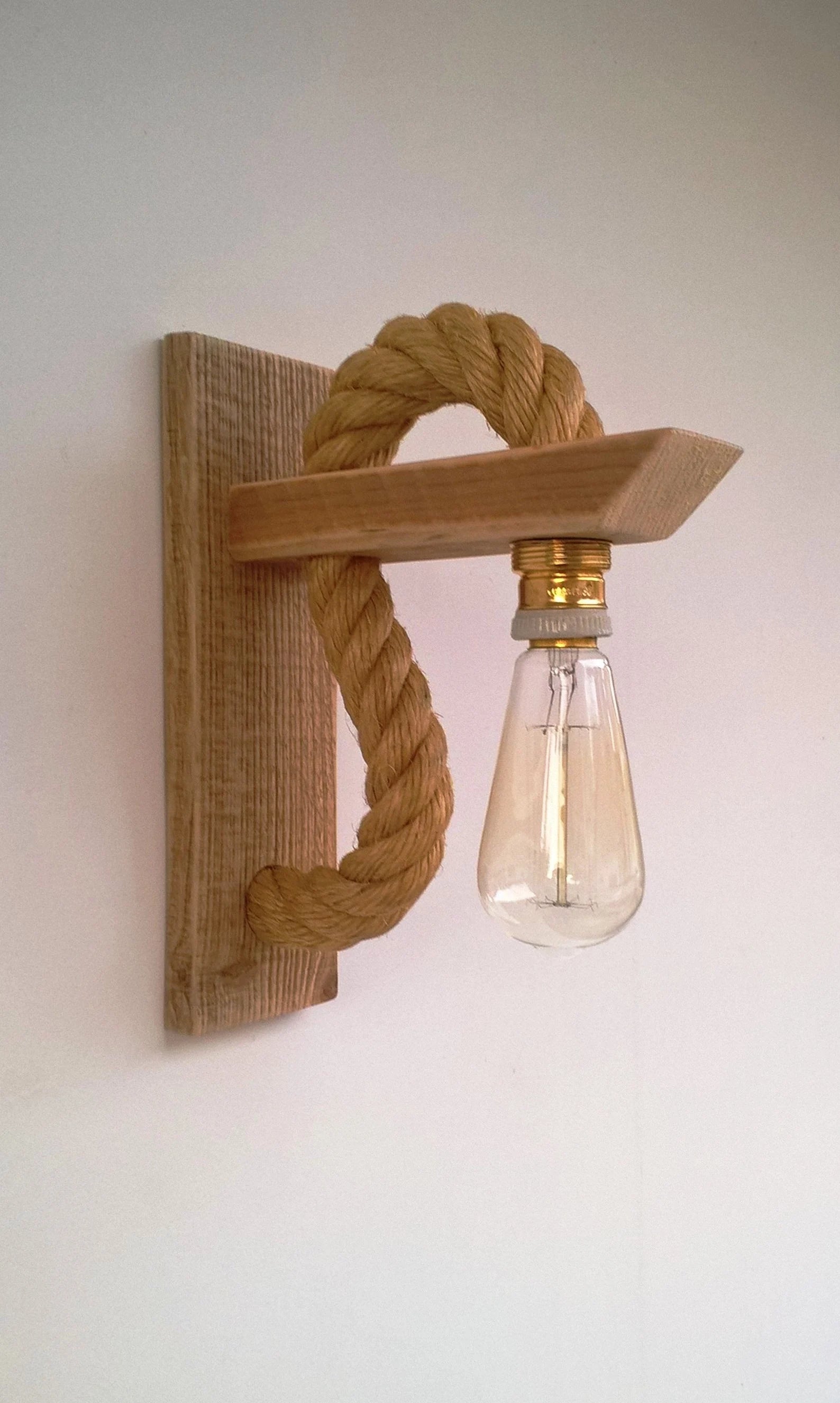 wooden lamp with rope
