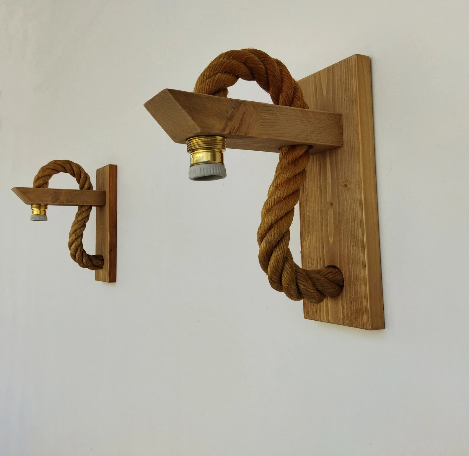 wooden lamp with rope
