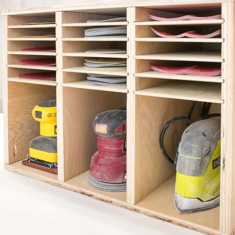 Orbital sander storage unit