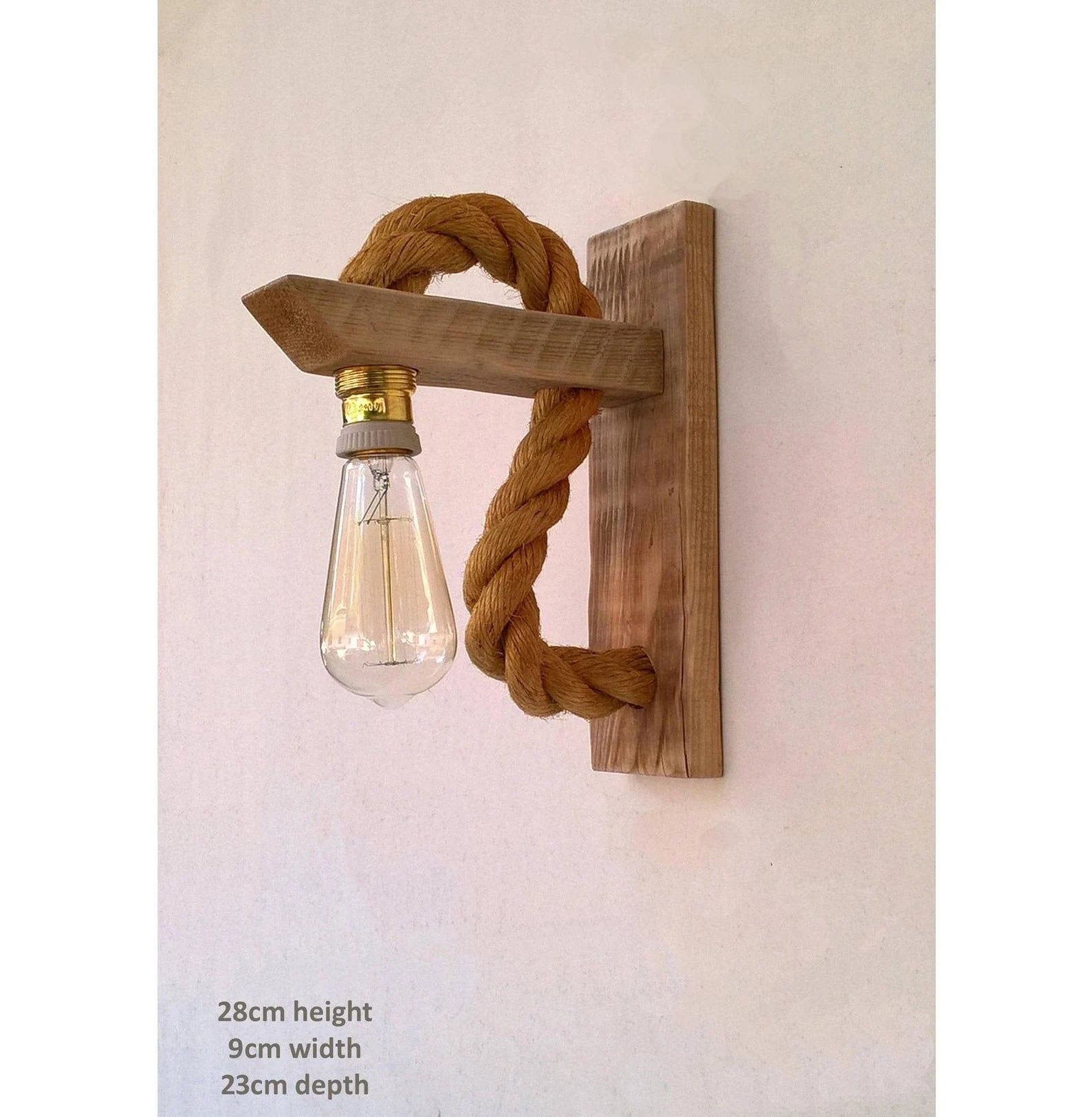 wooden lamp with rope